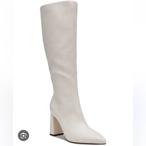 Wild Pair Women's Cream Heeled Boots